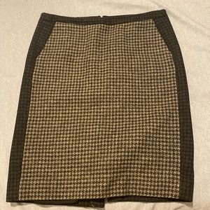 J Crew wool pencil houndstooth skirt